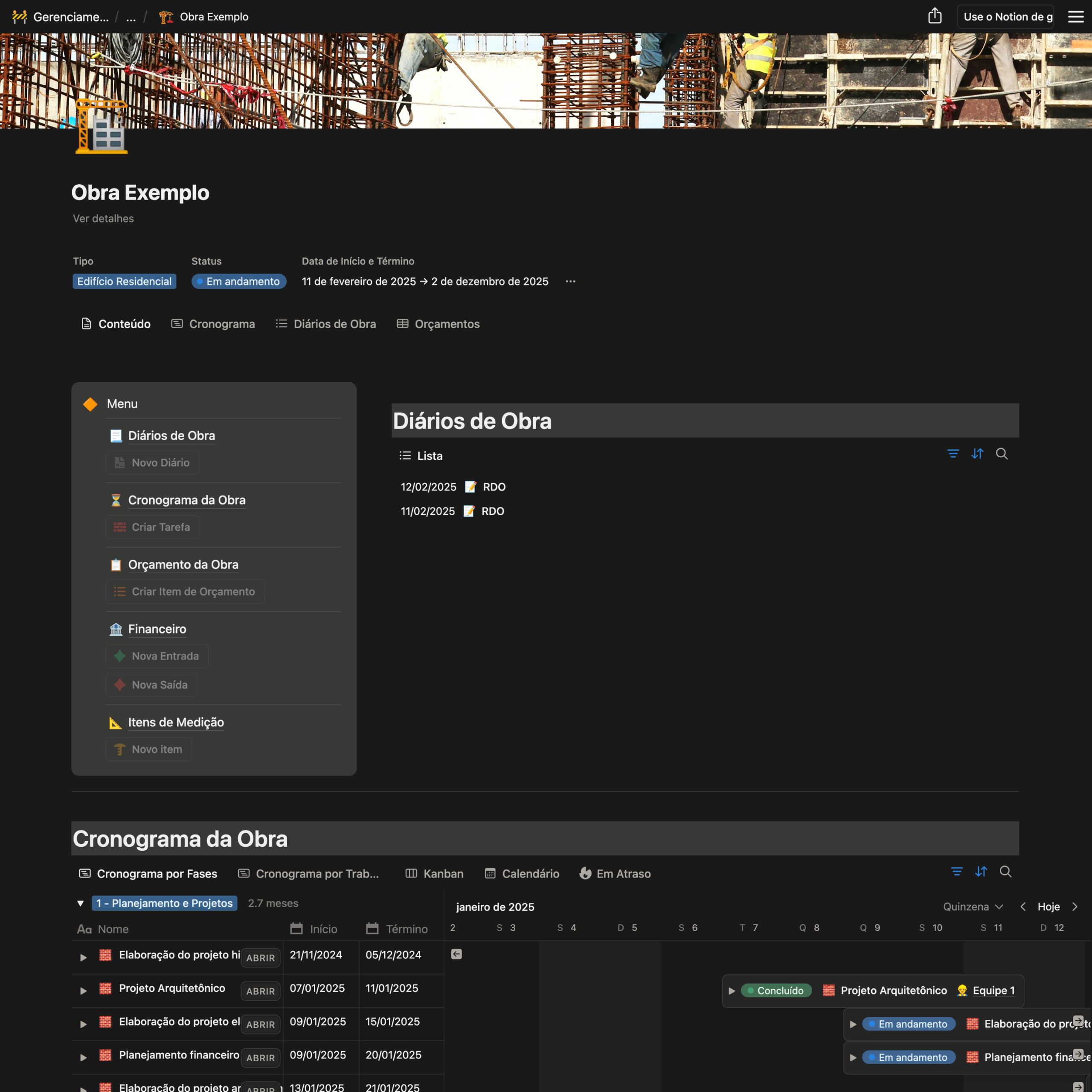 Gerenciamento de Obras - Imagem 3